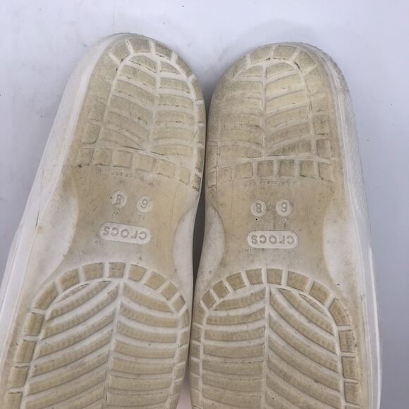 Iconic Crocs Comfort White Sandals Classic Slide Unisex M6 W8 Waterproof Shower - Picture 10 of 11